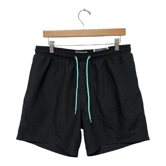 NWT CLUB ROOM | Men's Deep Black Quick-Dry Performance Solid 5" Swim Trunks M - Picture 3 of 6